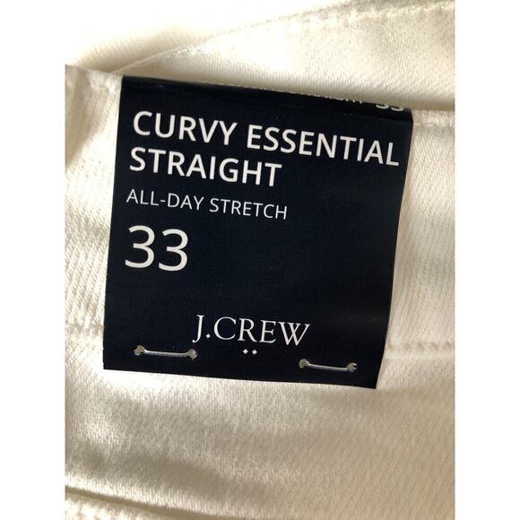 J. Crew Curvy Essential Jeans Straight Leg All Day Stretch White NWT Size 33 - Picture 6 of 11